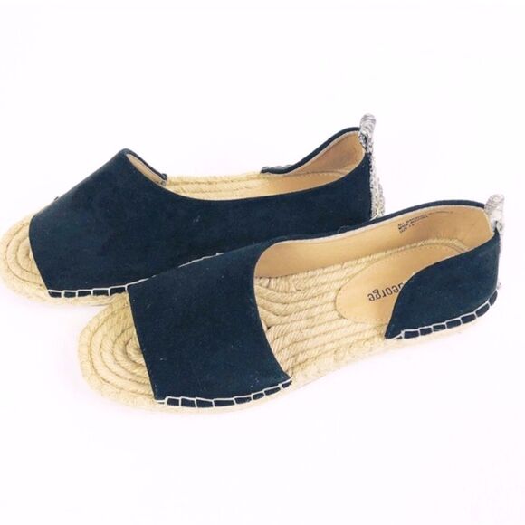 Queen George Sandals Flats Black 7.5 NEW - Picture 2 of 8